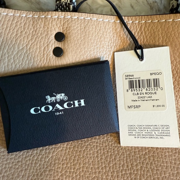 Coach 1941 Rogue Satchel Tote in Beechwood and Python. New w/tags. - Picture 2 of 9